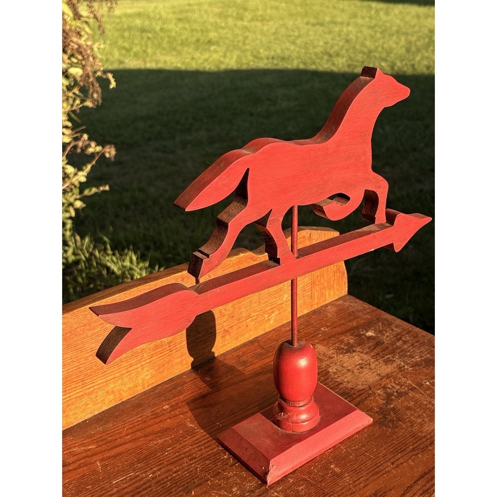 Wooden Carved Horse Weathervane Folk Art Decor